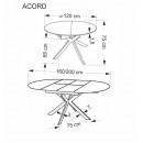 Стол обеденный HALMAR ACORD натуральный/черный 120-200/120